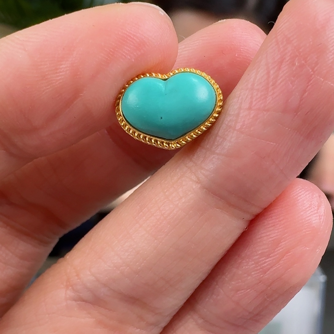 绿松石珠宝奇石18K金镶嵌