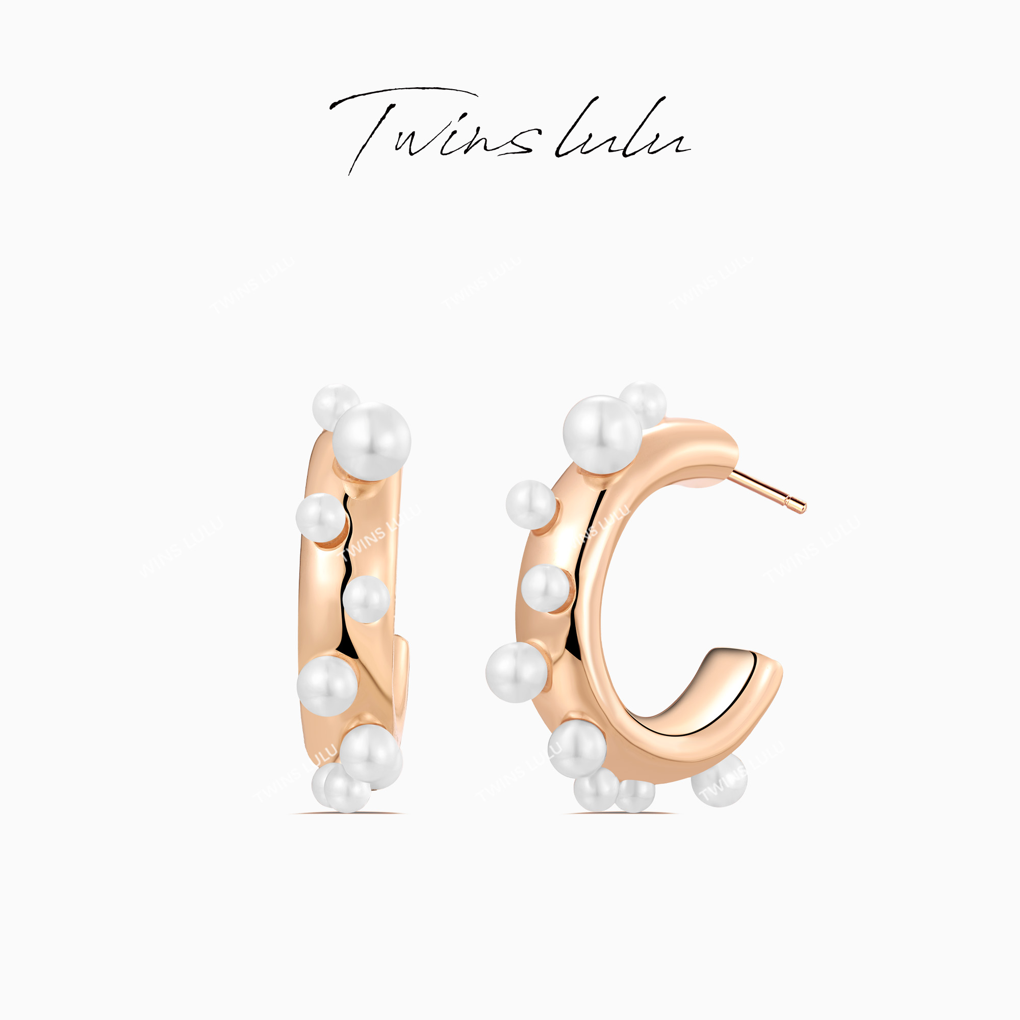 TWINS LULU出游季夏上新线条交融珠珠耳环夏上新TSL1964