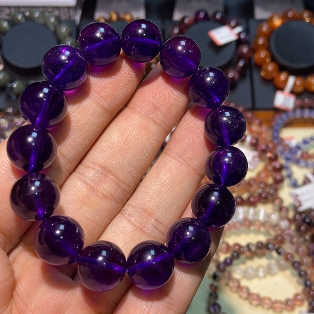 水晶手串未镶嵌紫水晶14