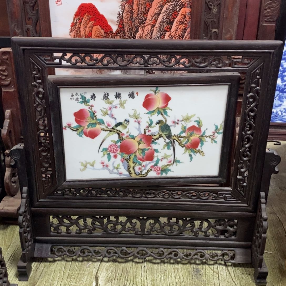 瓷片41*38 景德镇瓷板画柴窑烧制