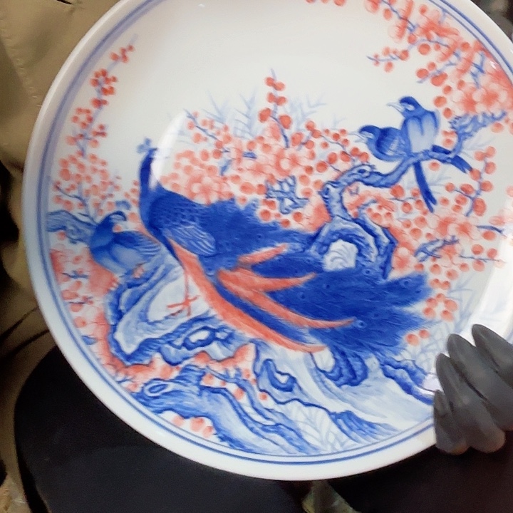 陶其他景德镇高温陶瓷花鸟赏盘