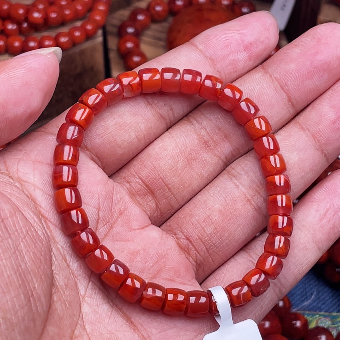 南红玛瑙未镶嵌手链南红瓦西卡6直切