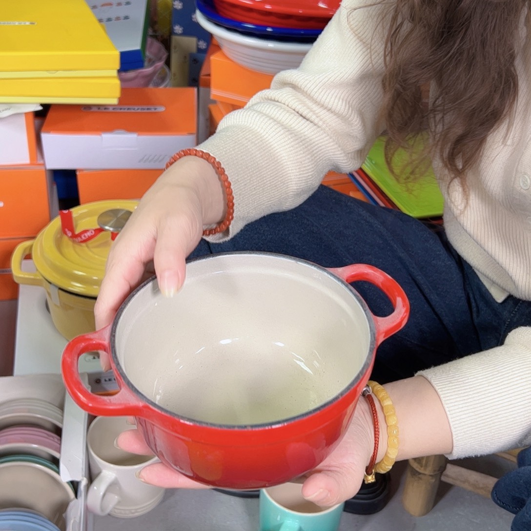 陶瓷15炫彩红色小锅