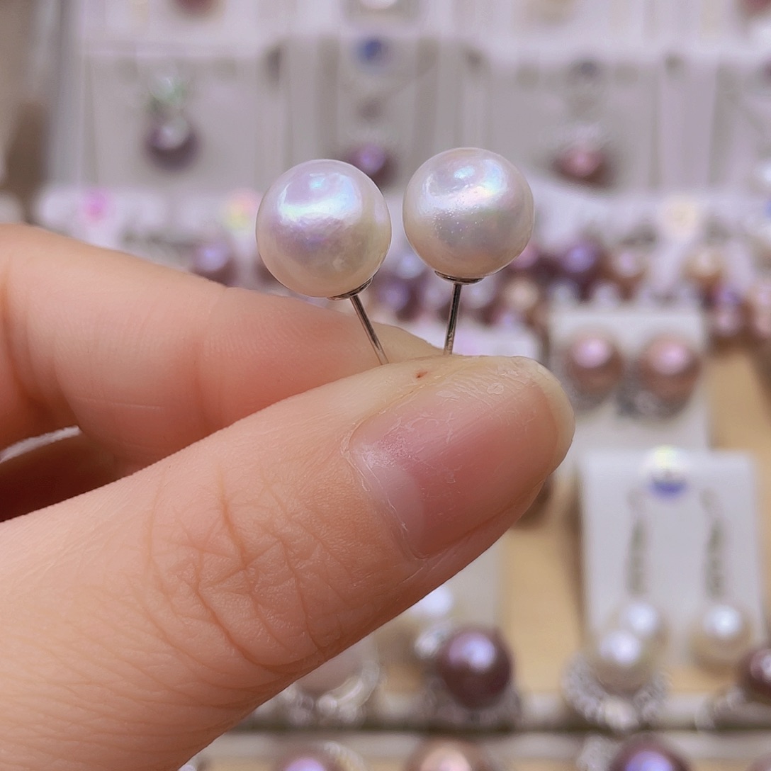 耳饰淡水珍珠银S925镶嵌