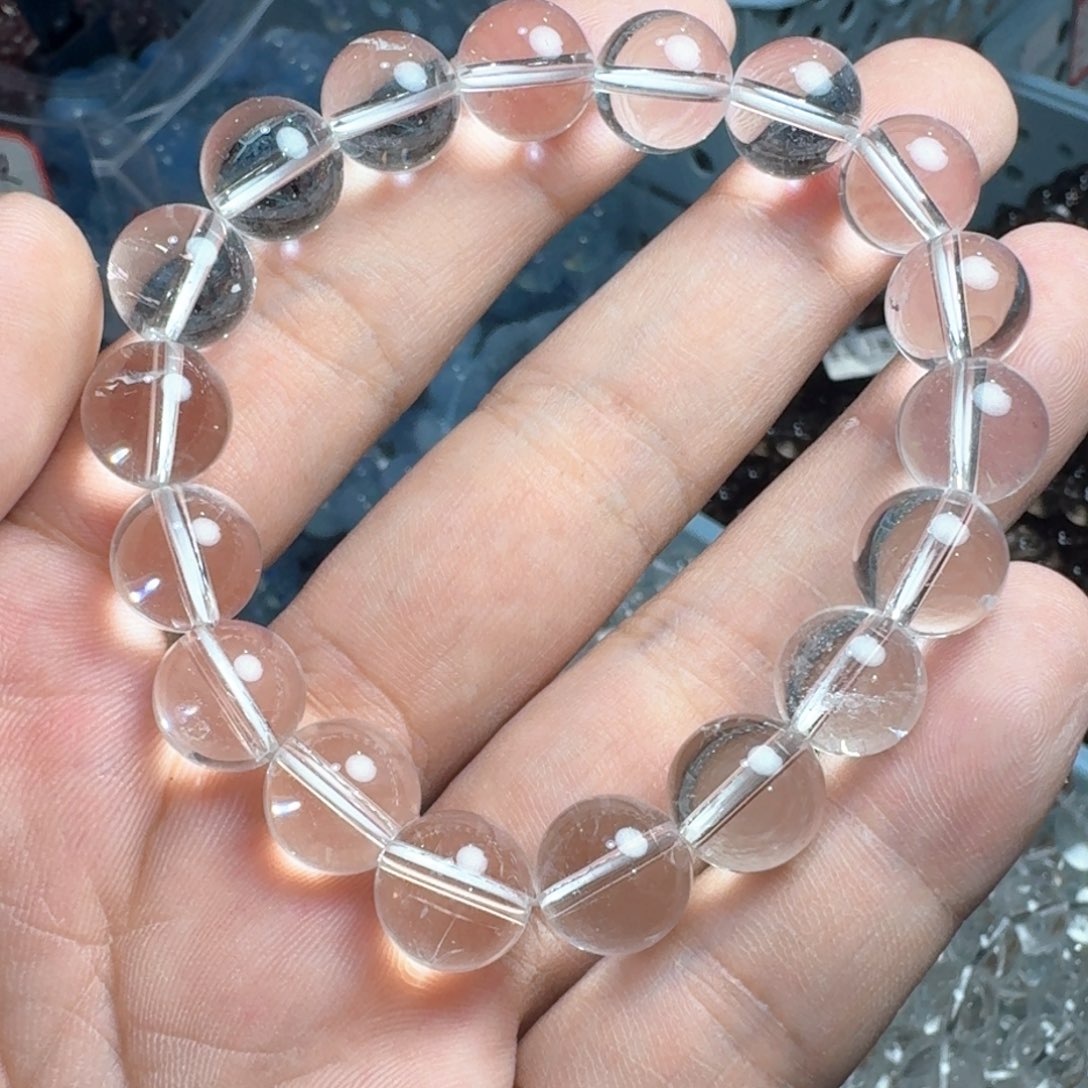 纯铜石英石白水11mm手链