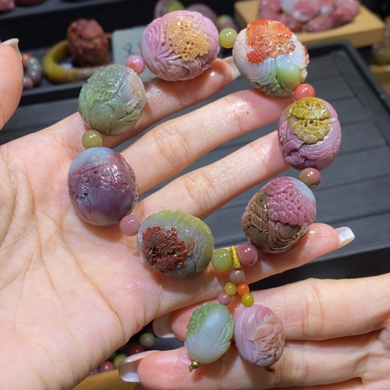 【闪购商品】未镶嵌手链玛瑙/玉髓盐源玛瑙。巨无霸山水蛋蛋