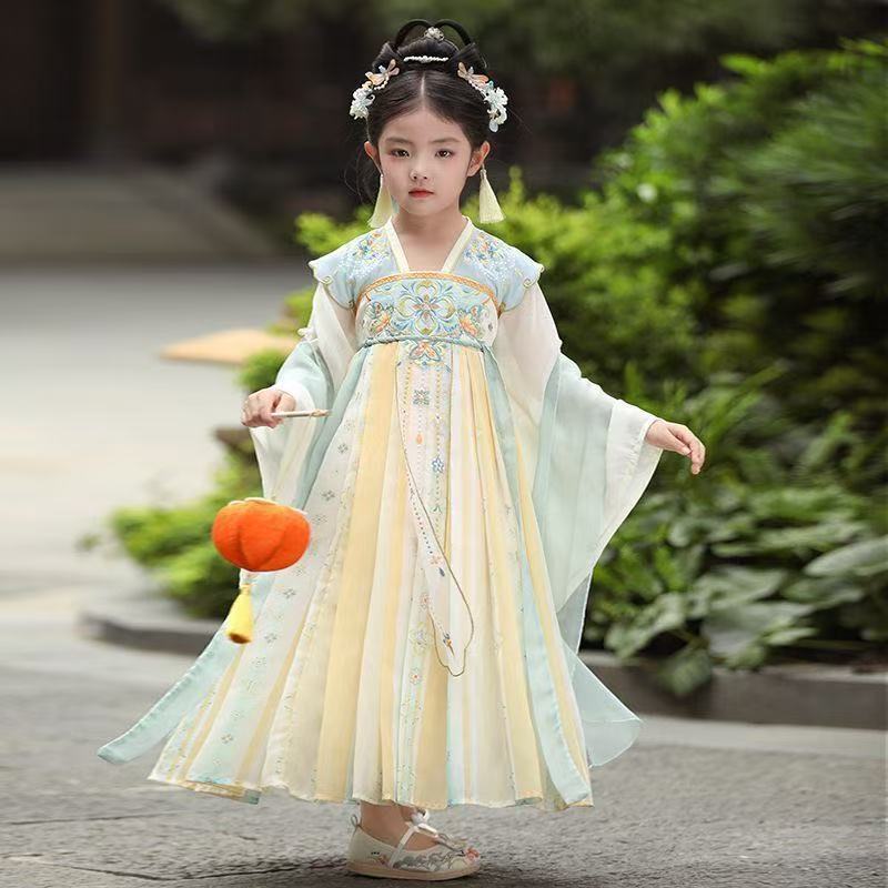 2025中国风齐胸民族女古装襦裙2025年春季女童春夏古风汉服