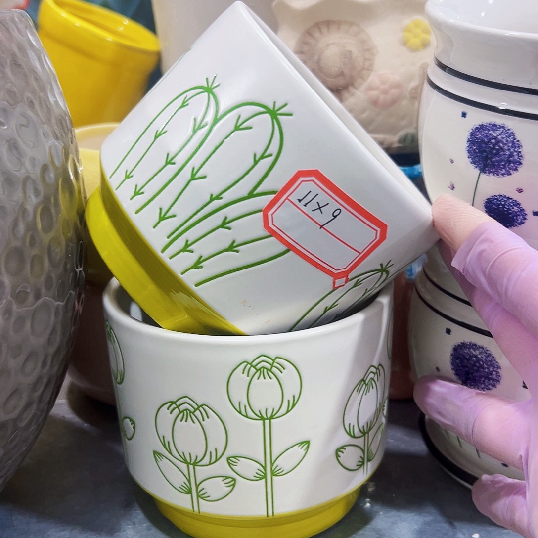 有孔外贸尾单陶瓷花盆凑单18米包邮