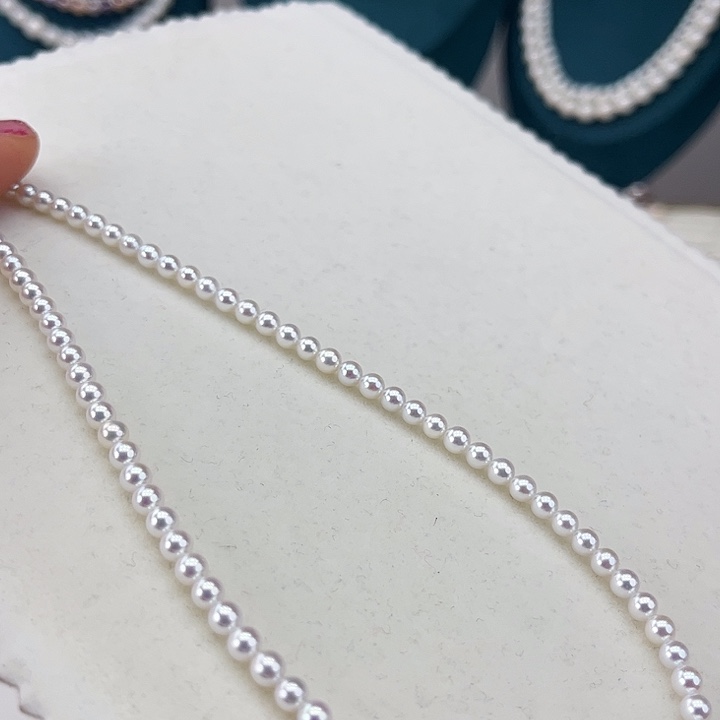 淡水珍珠颈饰18K金镶嵌➕4高品极光毕业