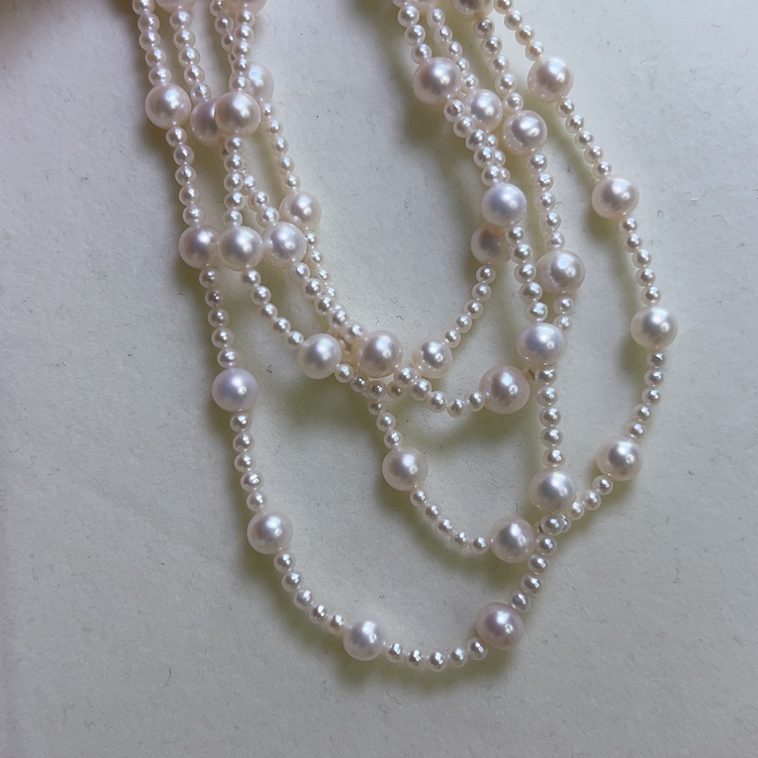 卖****颈饰淡水珍珠未镶嵌3-4+7-8淡水珍珠