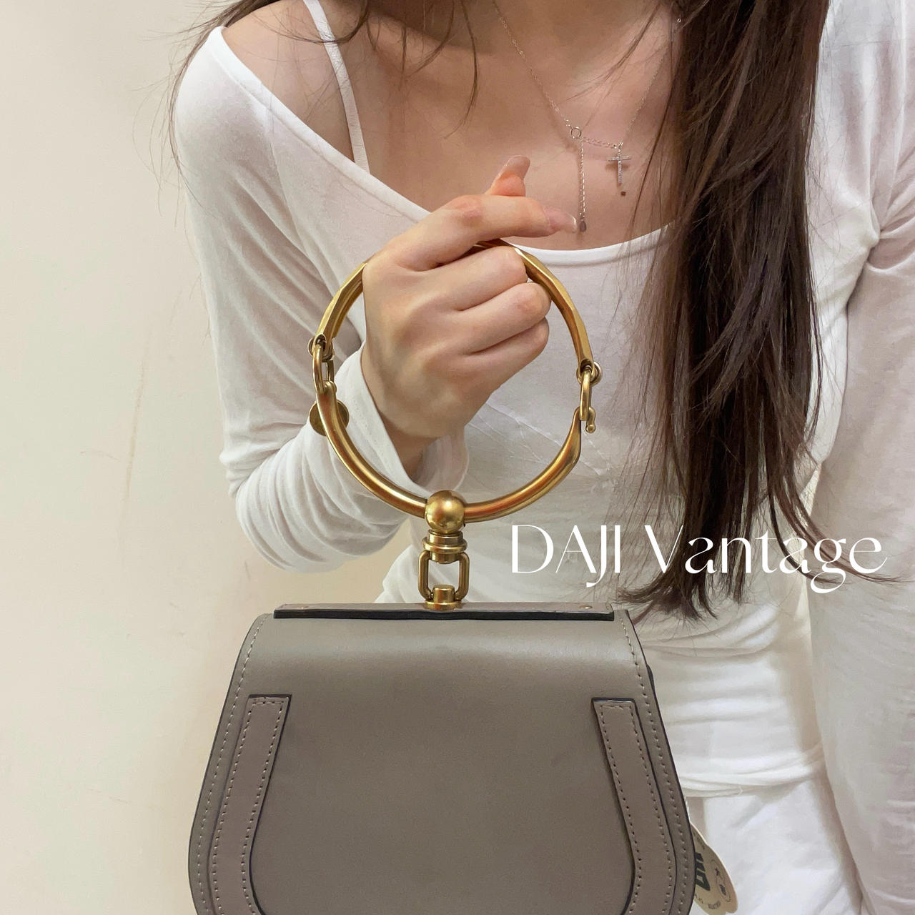 95新 Chloe/蔻依 大吉中古/Chloe Nile吊环包