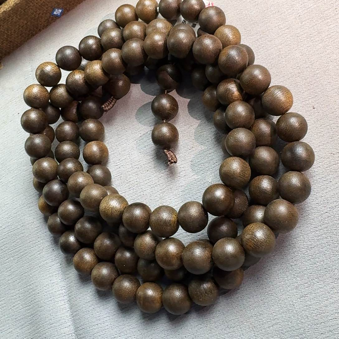 沉香香囊沉香圆珠多圈卡12发一沉水级