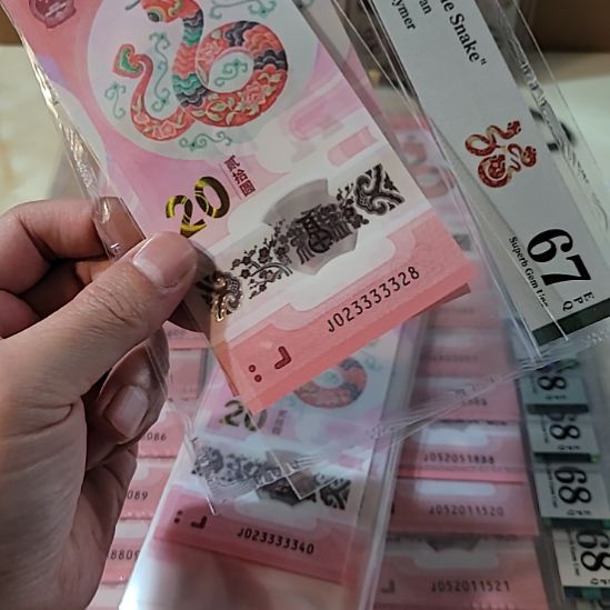 小***球蛇钞号码02333328包pmg评级