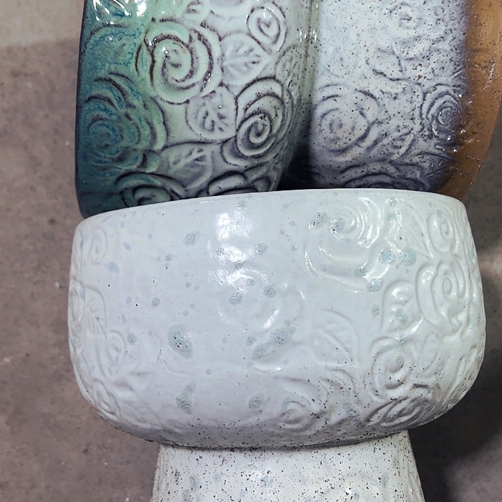 紫砂花盆高20口18一对