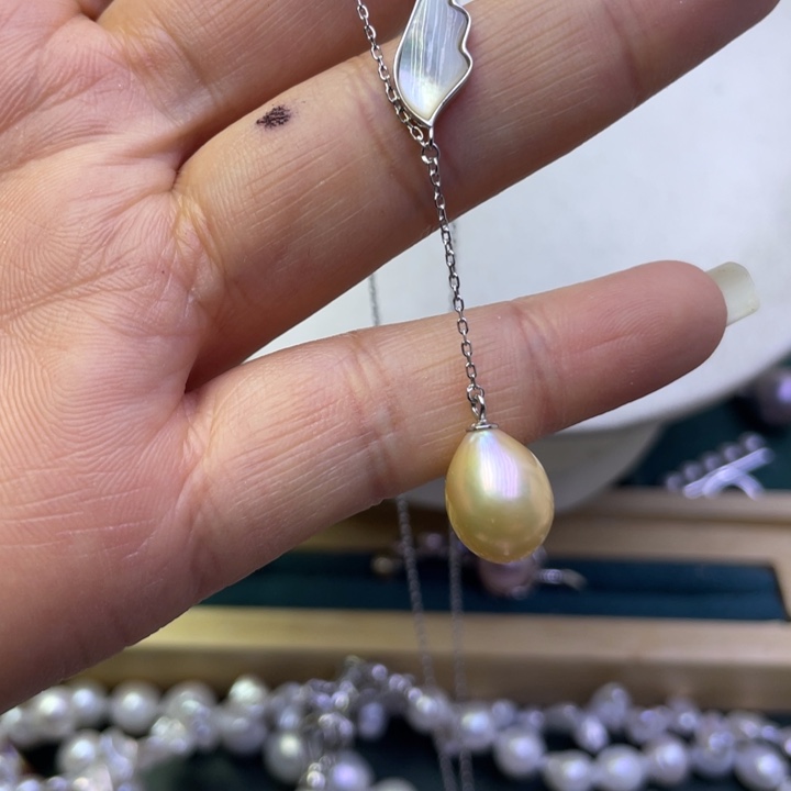 淡水珍珠项链银S925镶嵌