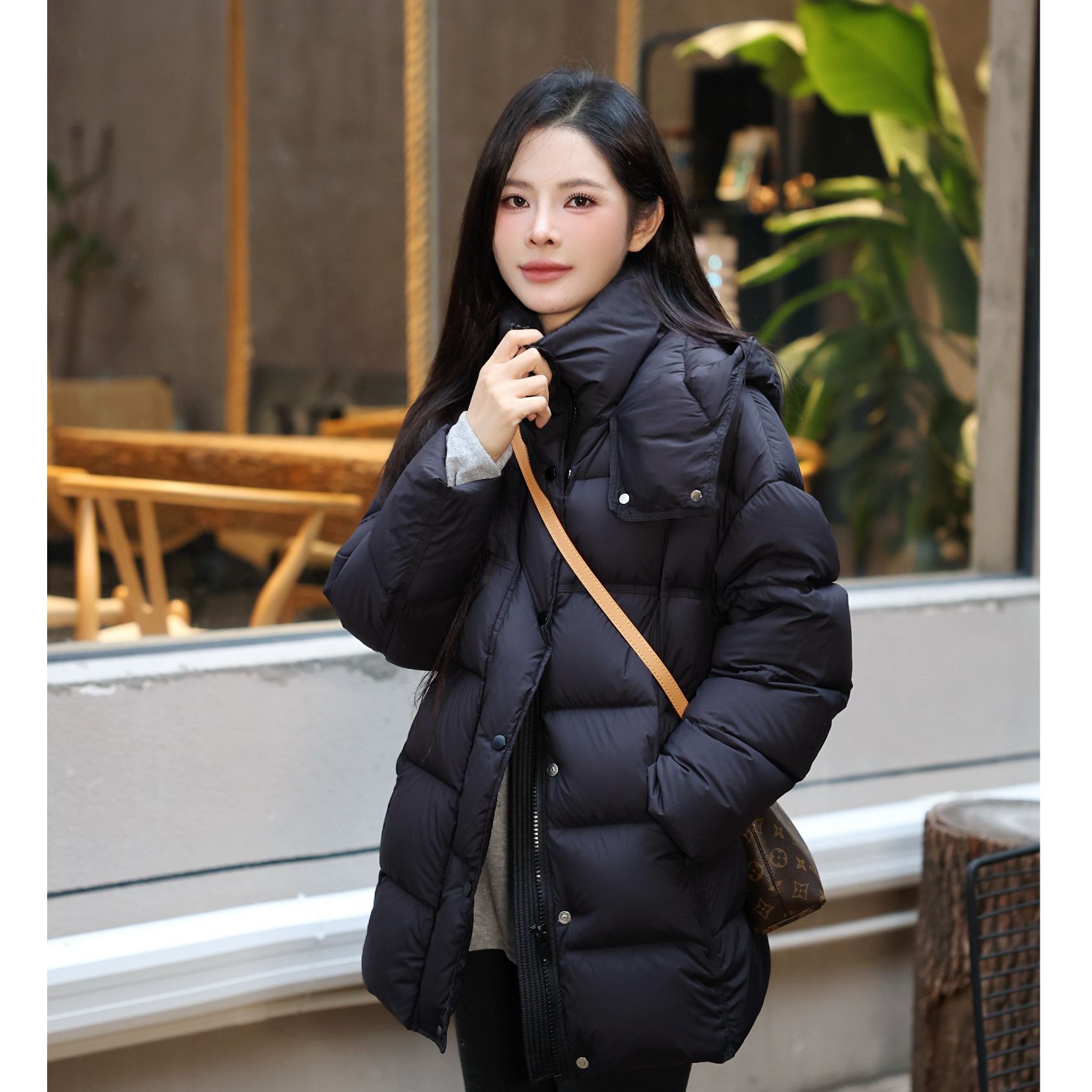 SUMU/宿慕95白鸭绒云朵感韩系中长款羽绒服保暖冬9021小雨女装-a