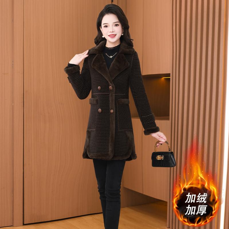 【外套】秋冬季新款保暖显瘦优雅大气时尚休闲修身毛呢外套M-4XL
