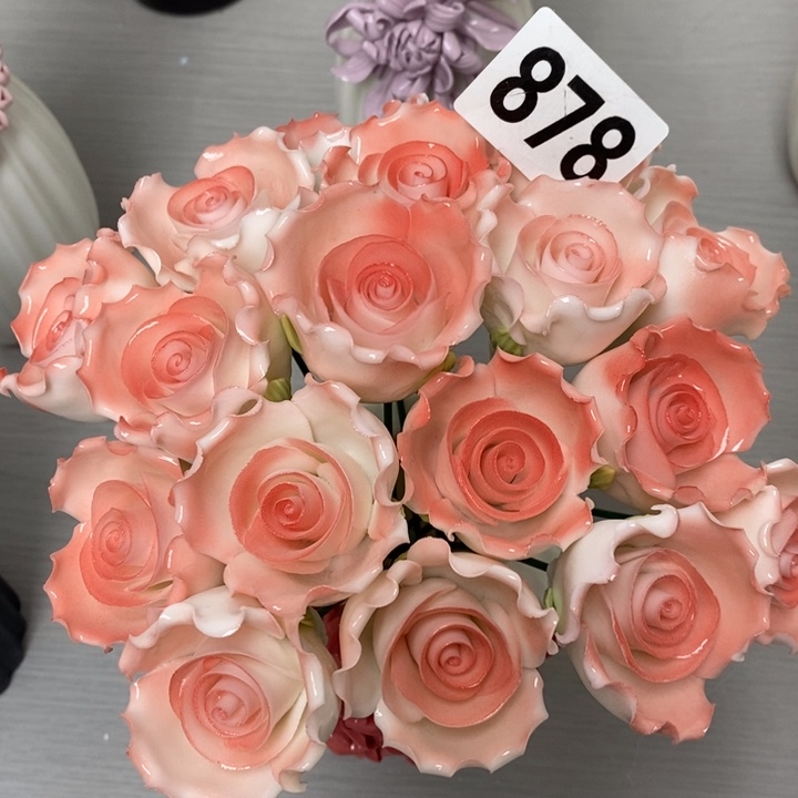 陶瓷陶瓷材料18朵组合