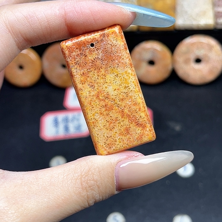 未镶嵌吊坠硅化珊瑚（珊瑚玉）