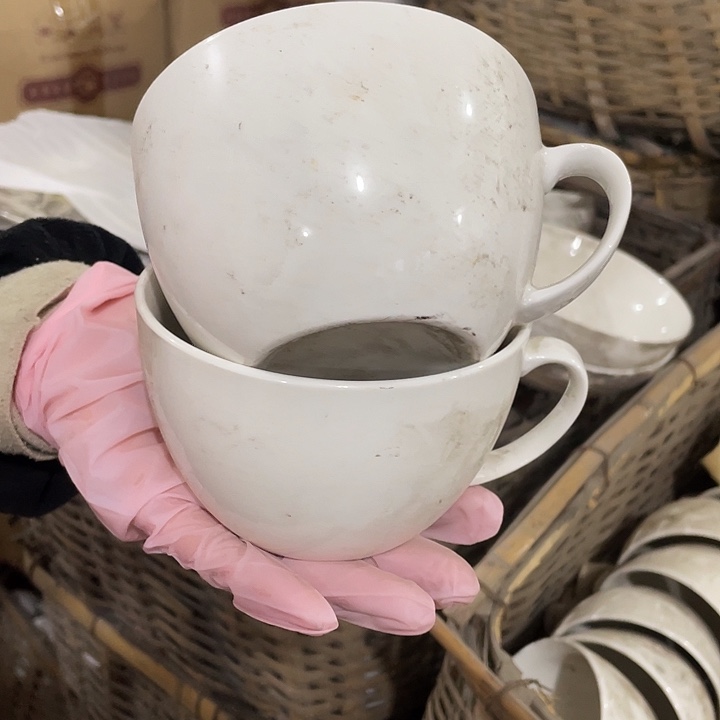 瓷片二厂早餐杯一对