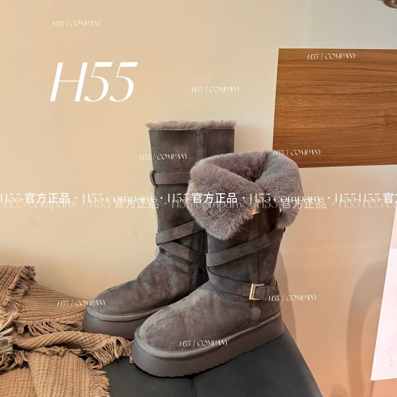 许你耀眼1400g加厚高筒可翻折骑士雪地靴4cm19-2971-pxg