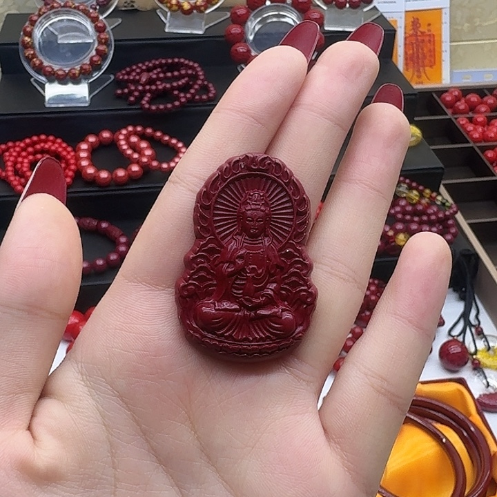 天然辰砂观音紫晶啥好看气质