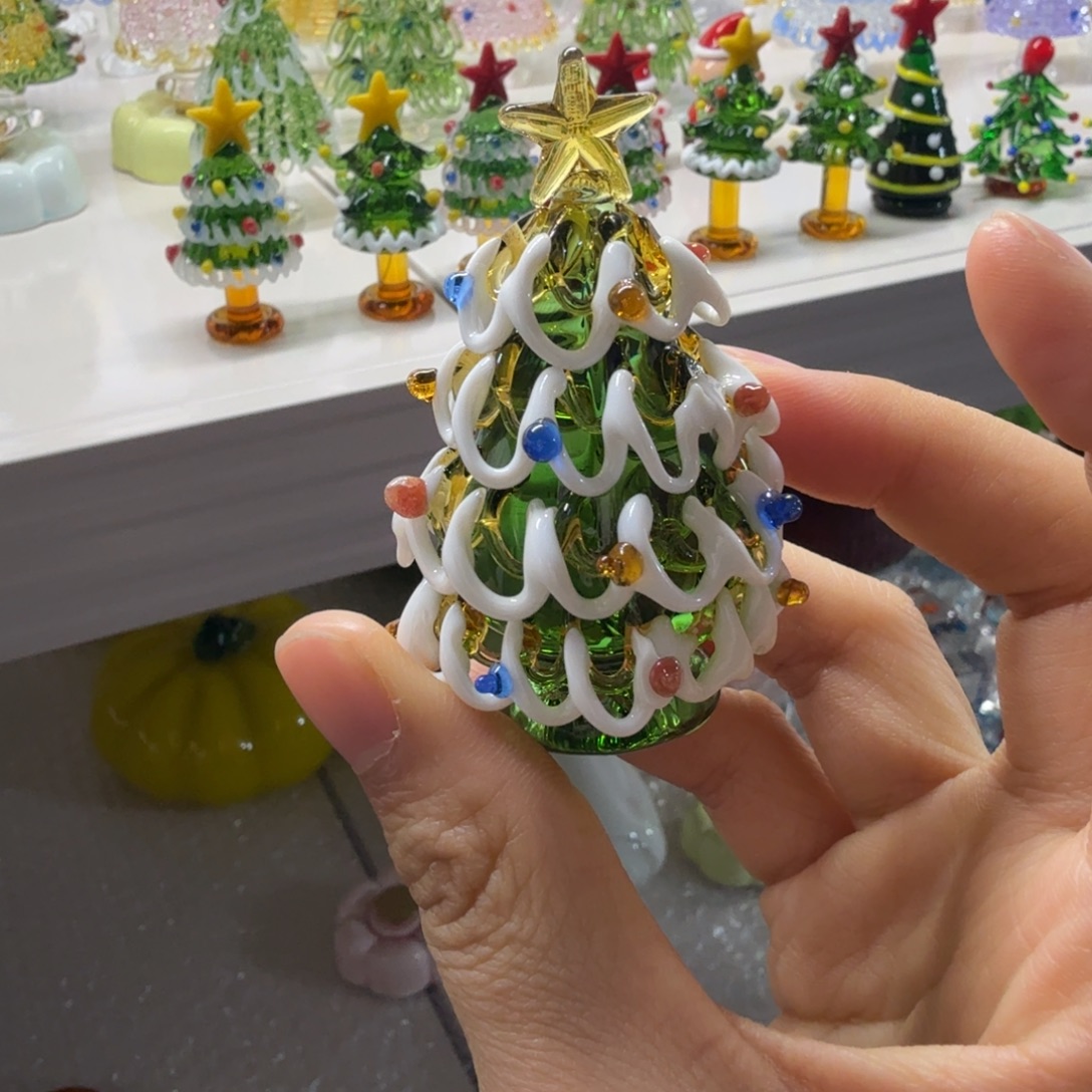 手工艺品琉璃绿色实心