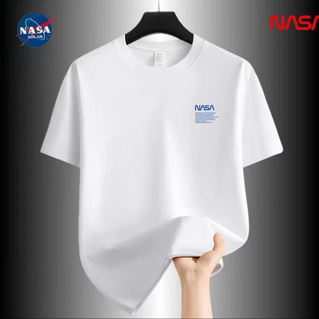 NASA联名纯棉夏季圆领短袖T恤微宽松时尚男女同款休闲百搭85