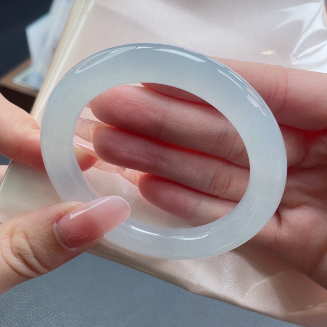 未镶嵌手镯翡翠53.5冰晴水 透亮感十足 清雅 强推必拍41