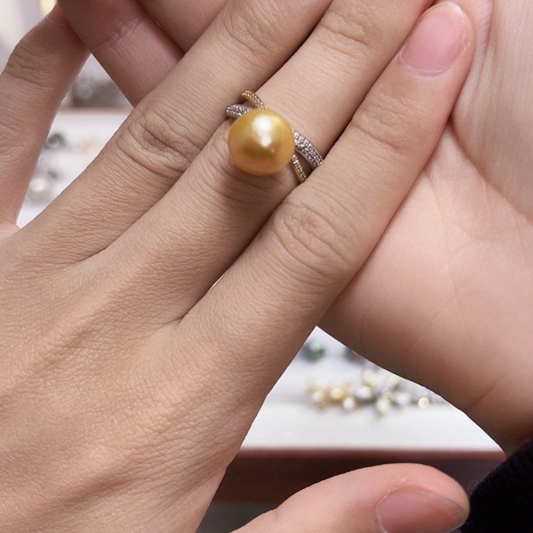 海水珍珠戒指银S925镶嵌