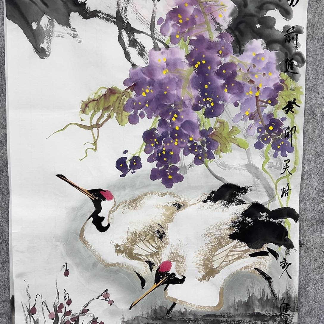 绘画左进伟作品鹤