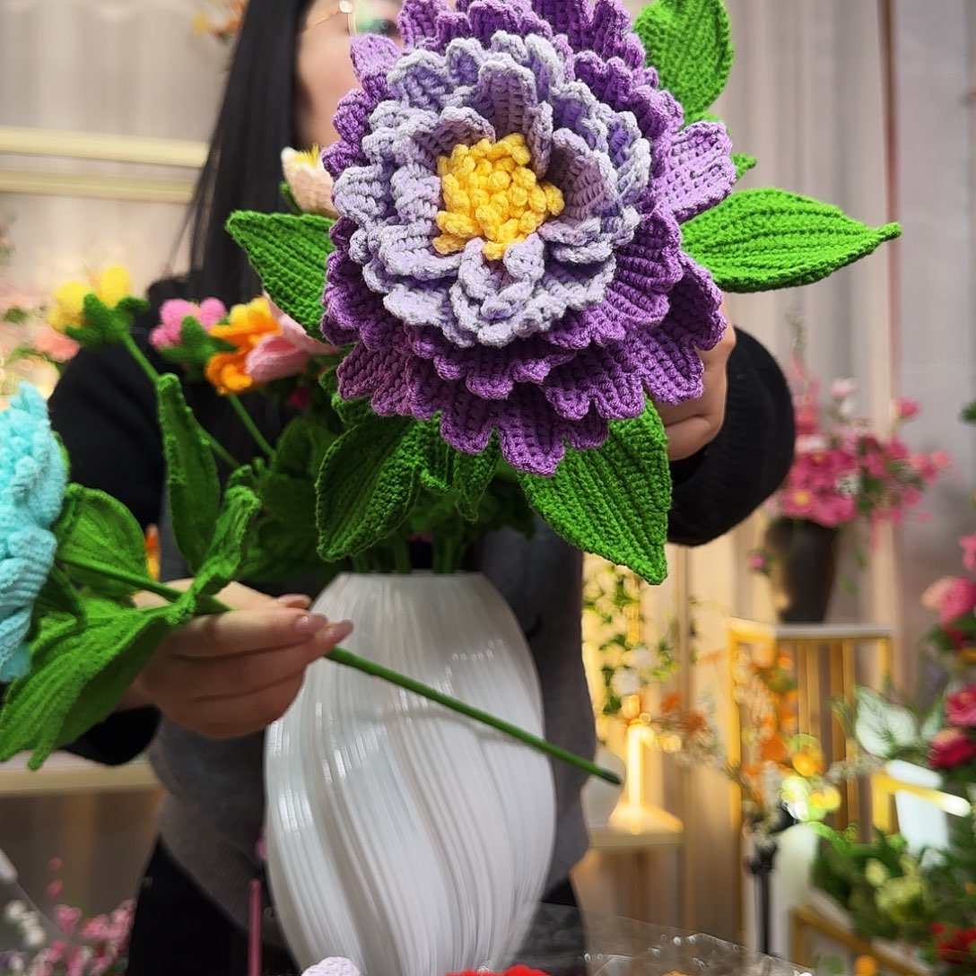 纯手工钩织手工钩织设计牡丹