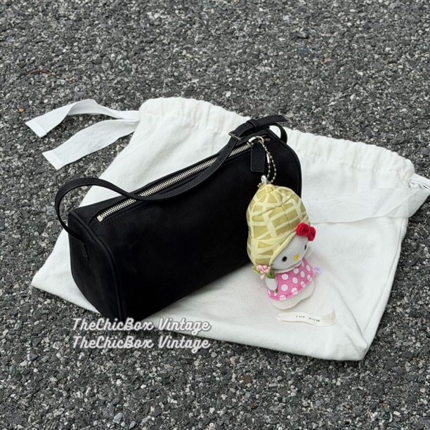 95新 The Row 只盒/The row 90s羊猄皮黑色笔筒包