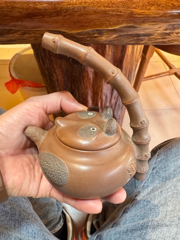 钦州坭兴陶全手工熊猫竹子套装