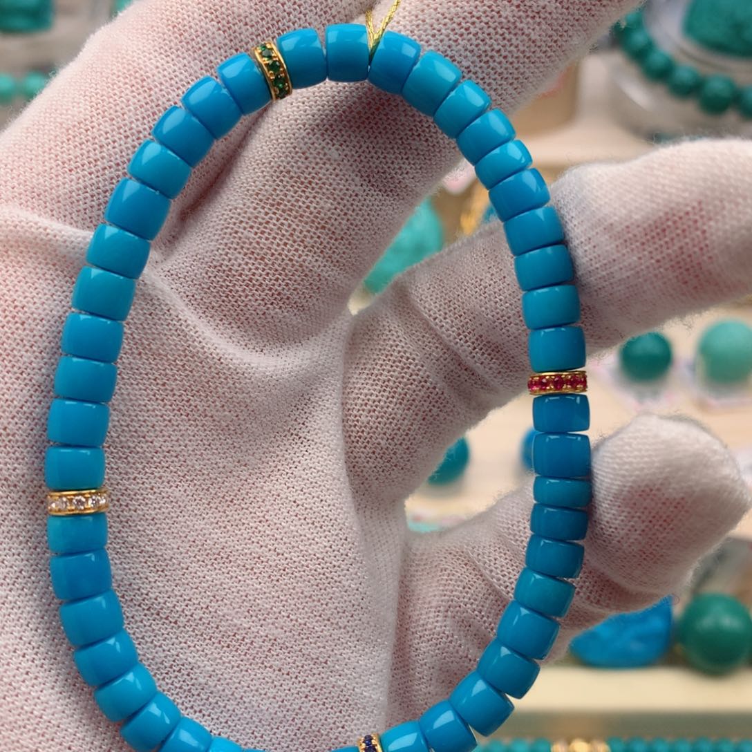 【闪购商品】绿松石手串18K金镶嵌