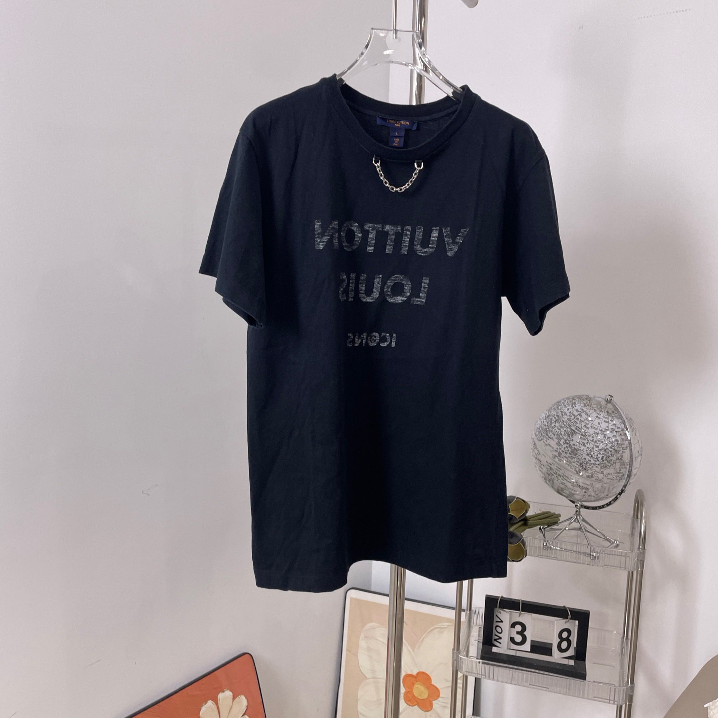 99新 LouisVuitton/路易威登 A8771 lv 黑色短袖 99新l码 肩宽46 