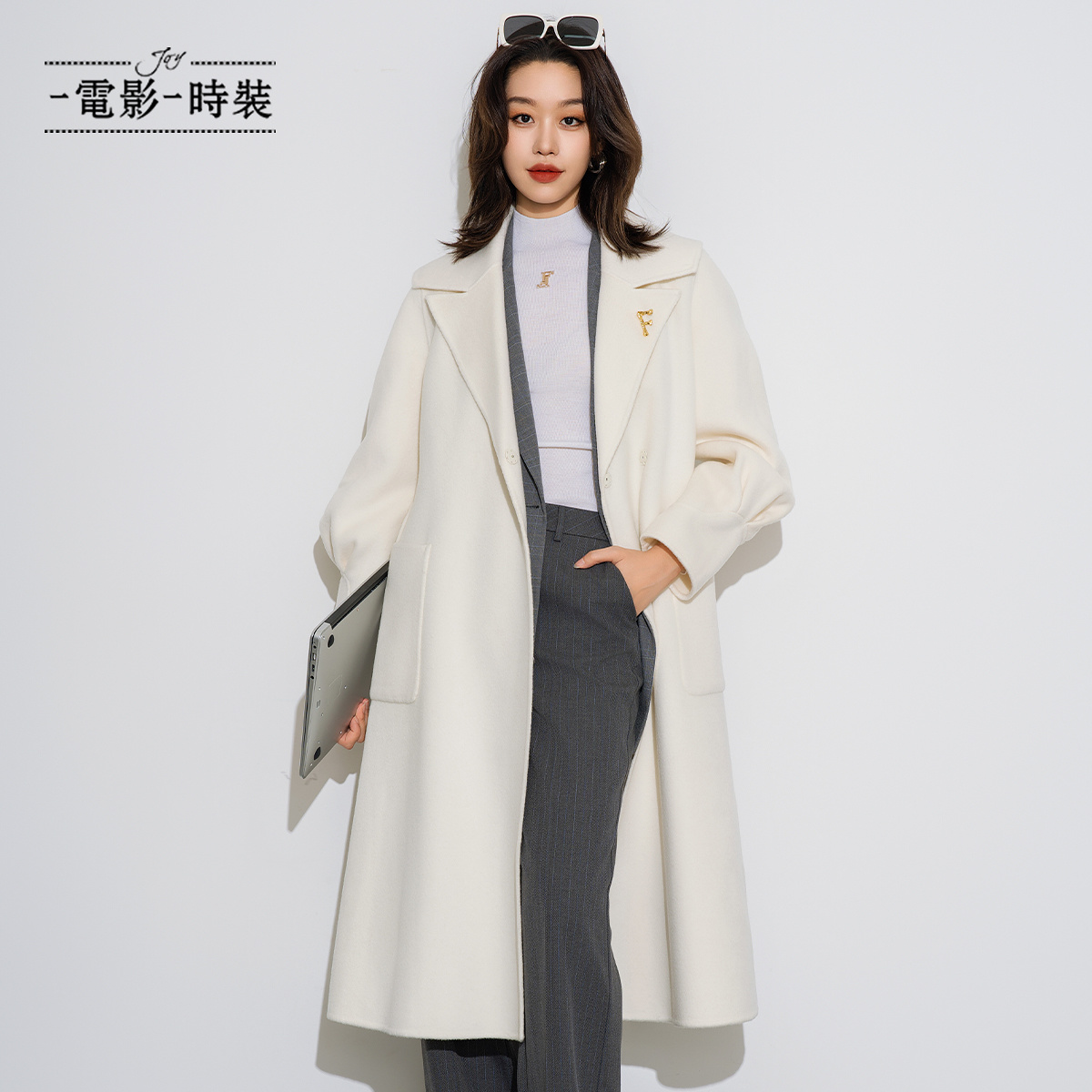 【蜜思仝】一电影一时装100%绵羊毛双面呢大衣外套FFCG811090