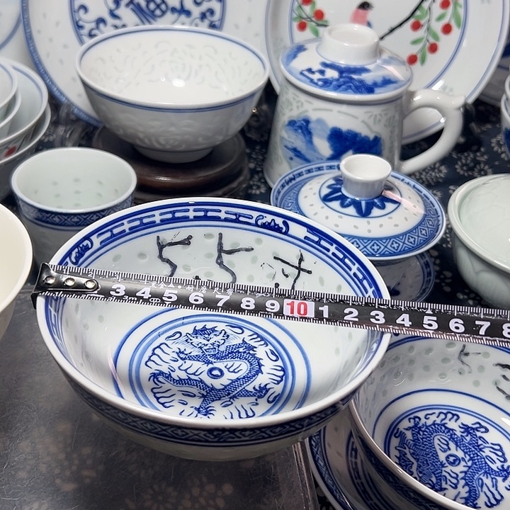 陶青花玲珑5.5寸饭碗