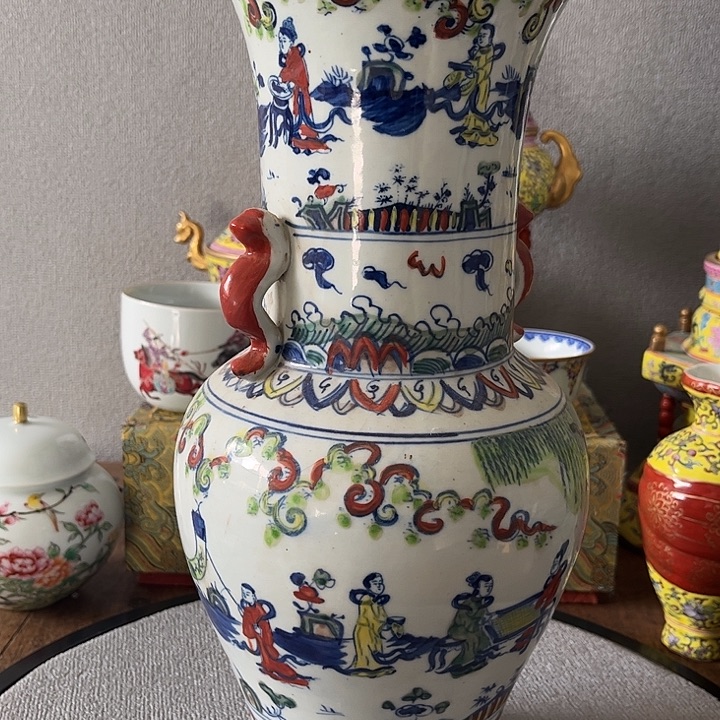 摆件瓷精品陶瓷人物绘片摆件