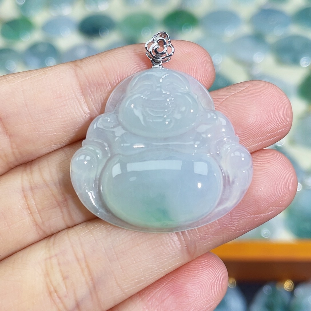 翡翠颈饰18K金镶嵌吊坠