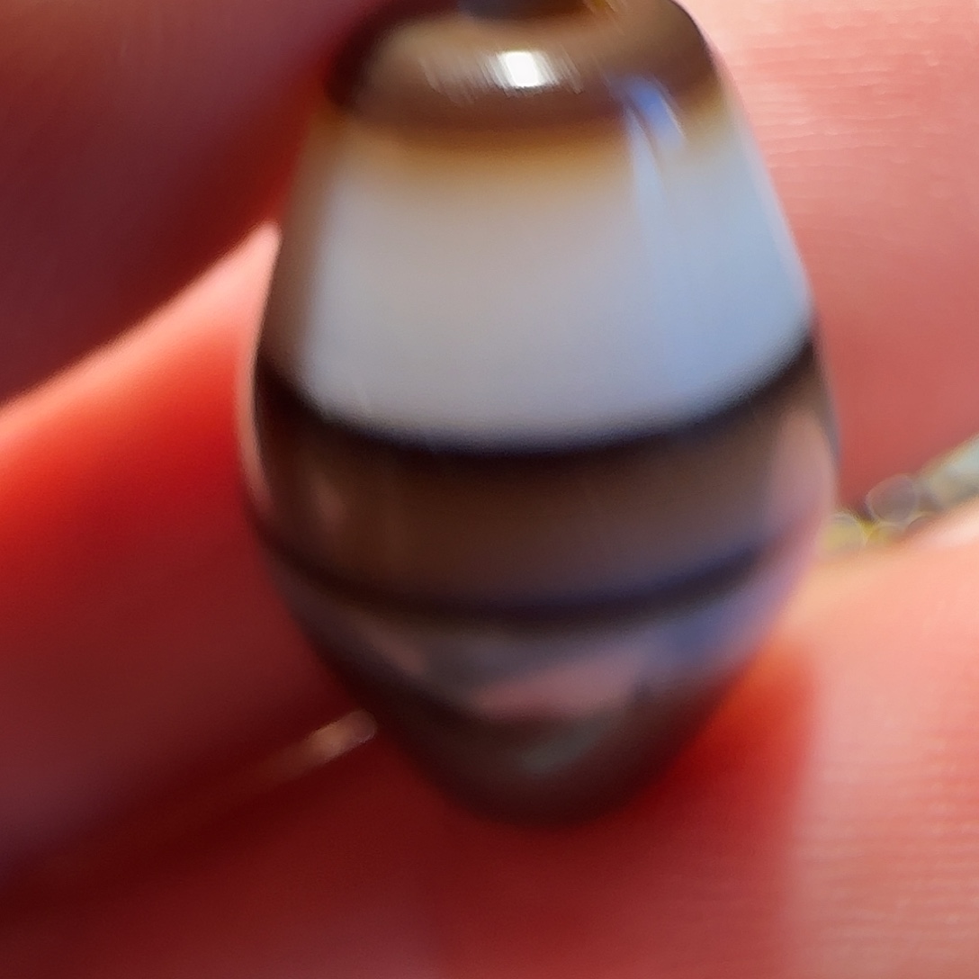 玛瑙/玉髓合金颈饰橄榄缠丝 19x12