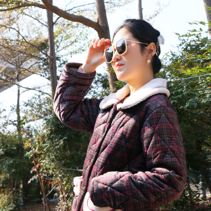 芬腾女款保暖睡衣套装冬季加绒加厚秋冬珊瑚绒三层夹棉外穿家居服