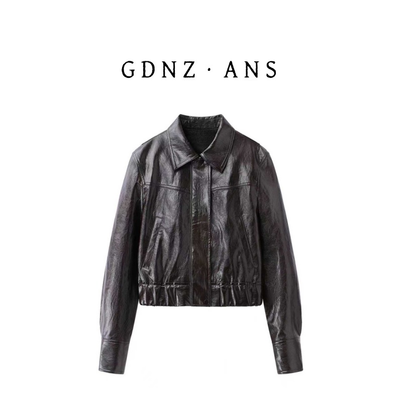 [艾家商场专享】女装2026春季新款时尚休闲短款皮衣1122