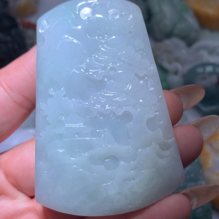 翡翠未镶嵌颈饰保真天然A货翡翠