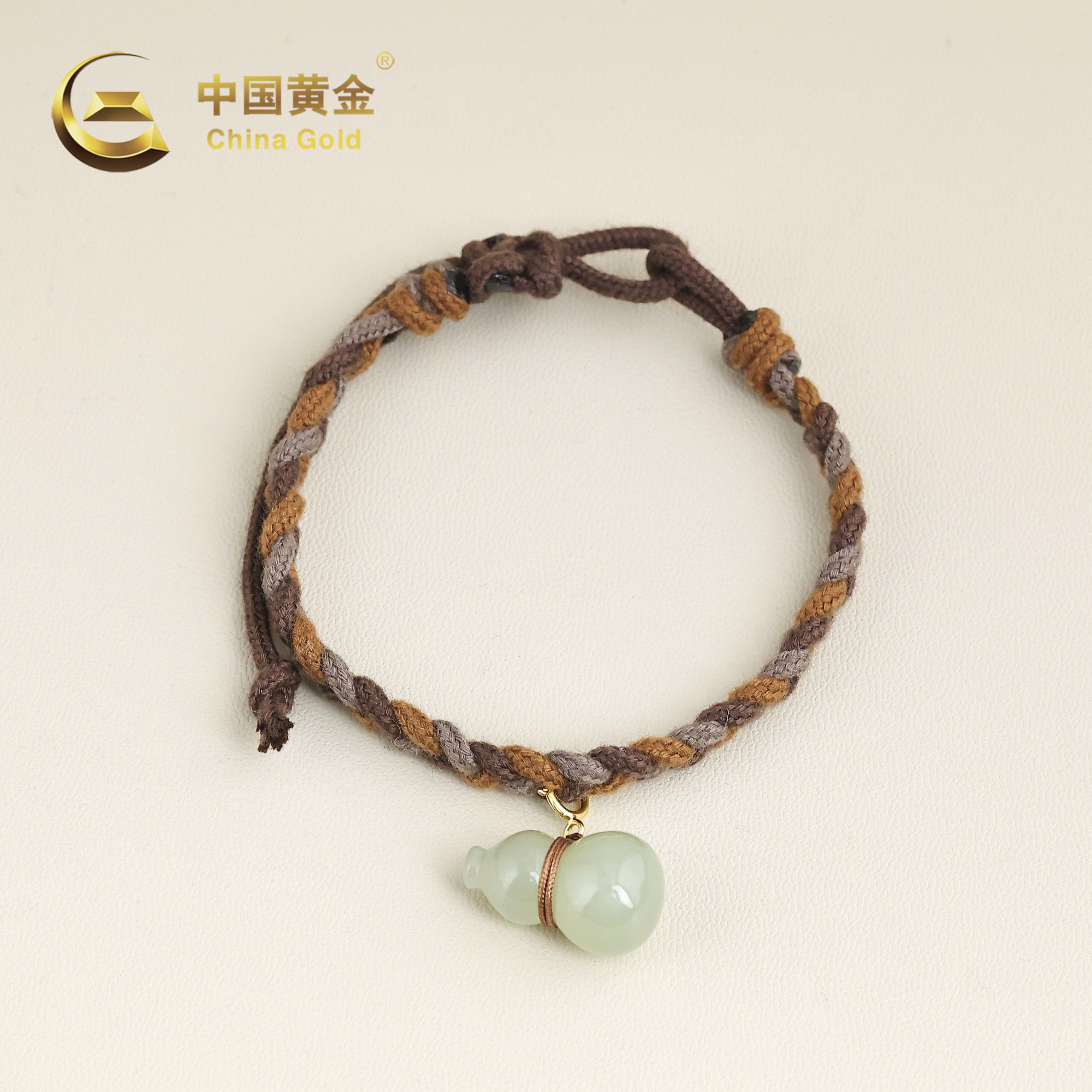 【中国黄金】愈意 | 和田玉*手绳*S925银镶嵌-S4861-Y