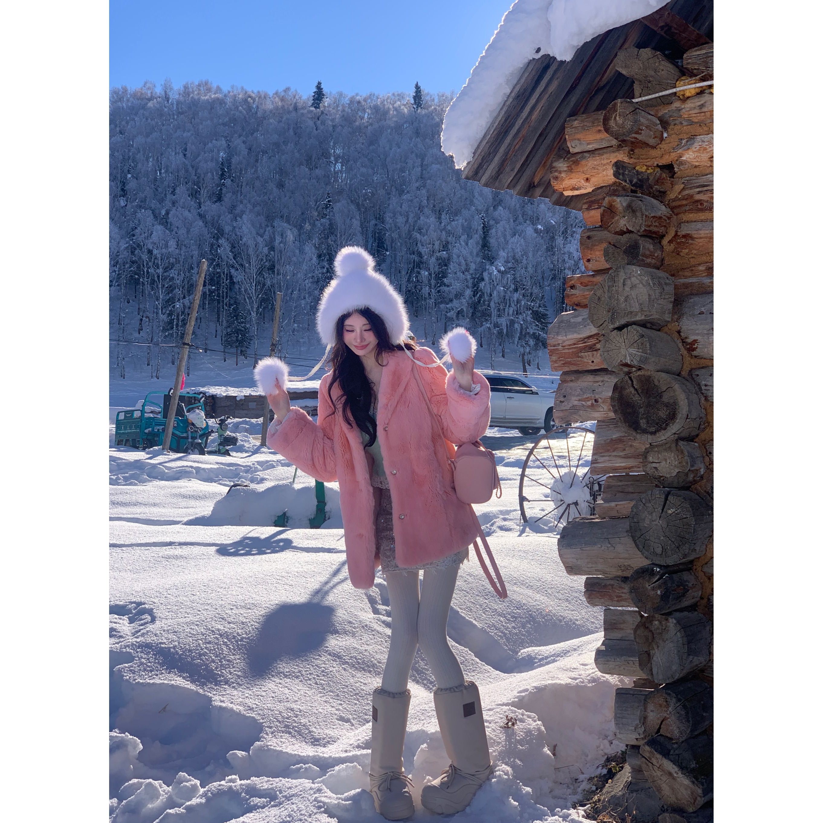 【雅乔定制】雪媚娘 青果领兔毛草草外套DYJJ-24110701