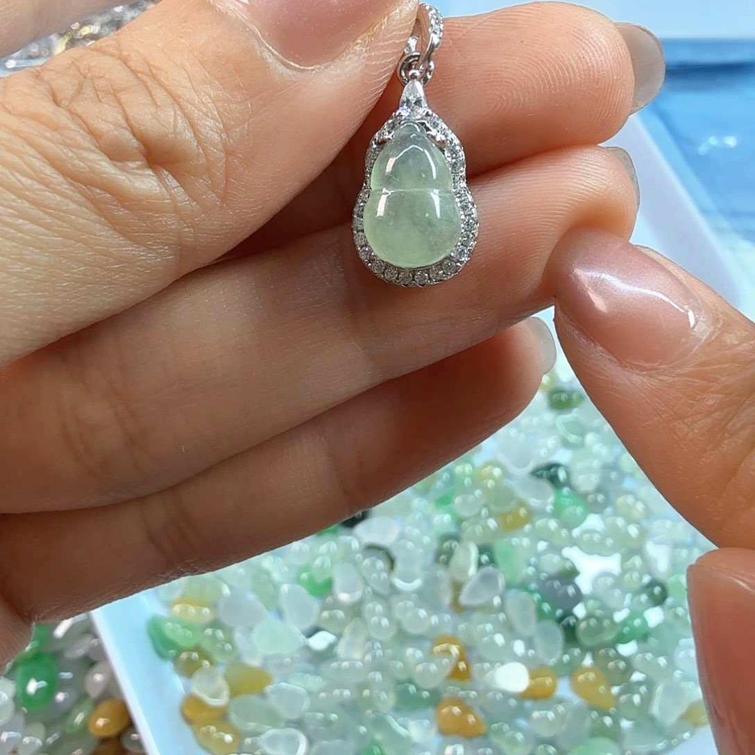 翡翠戒指银S925镶嵌455444