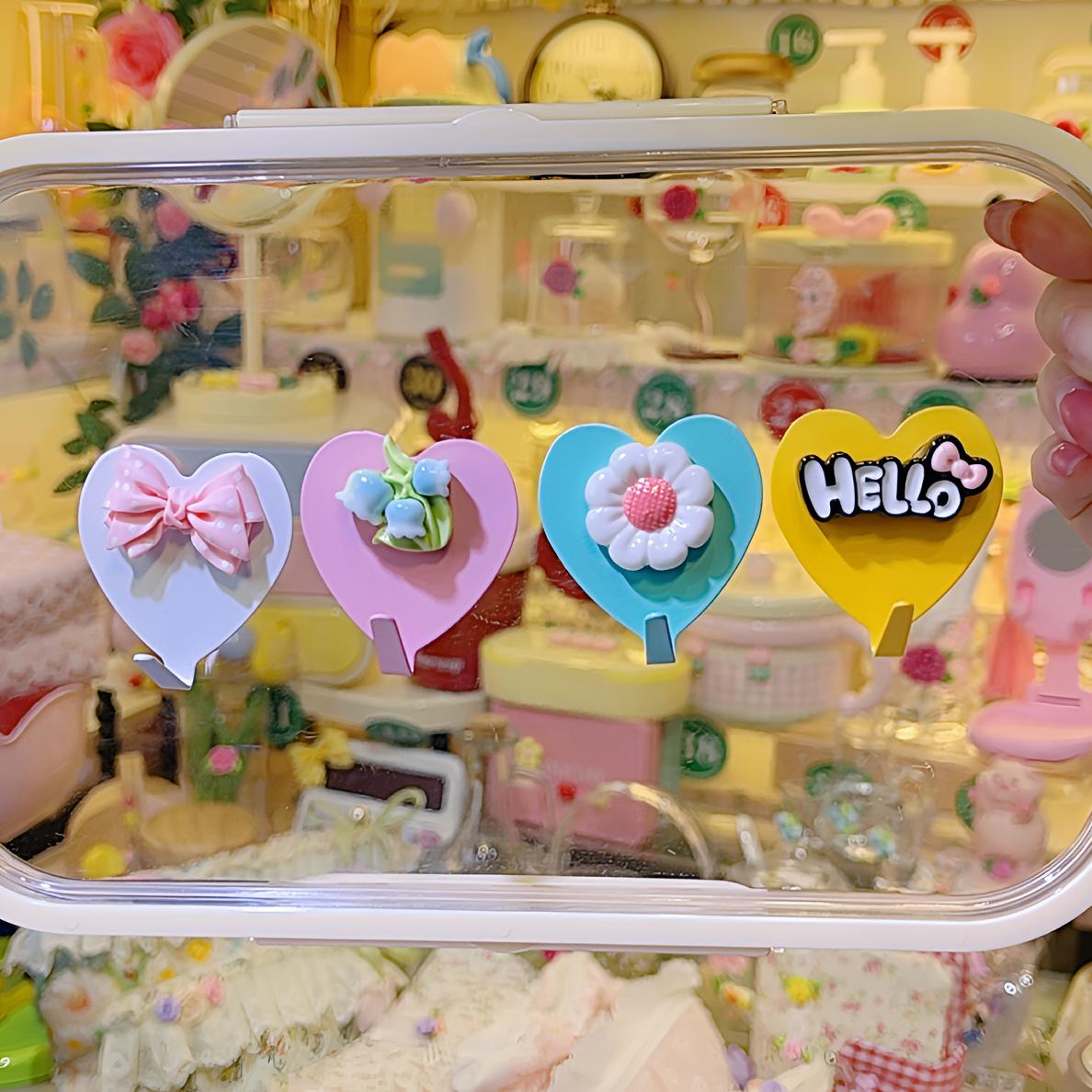 承重5斤 4个装爱心挂钩(免打孔不锈钢强力粘钩）