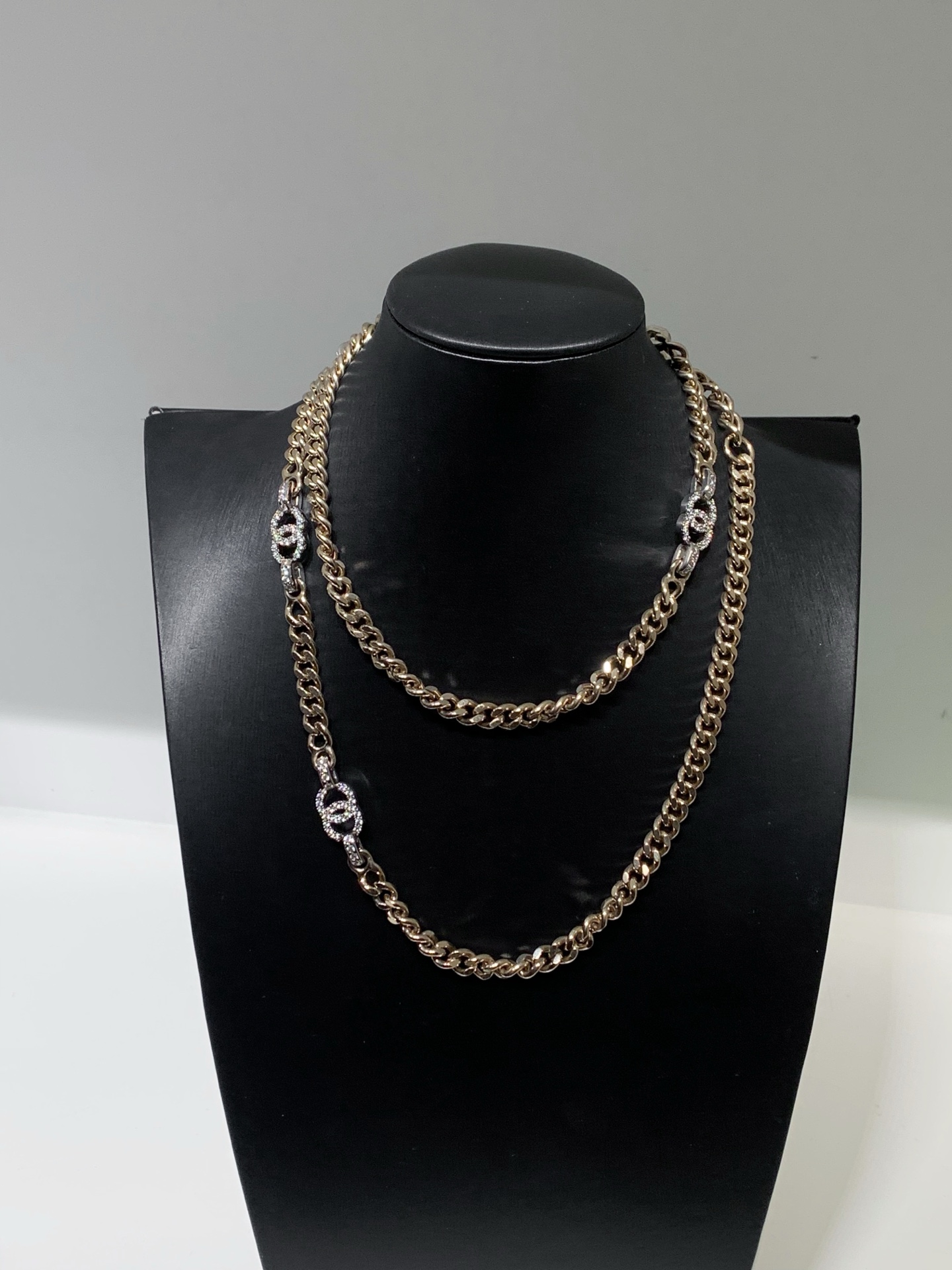 99新 Chanel/香奈儿 HIHI/Chanel 22S双C镶钻项链11852266