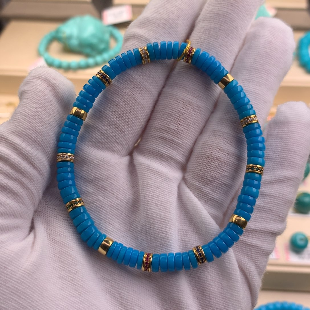 绿松石18K金镶嵌颈饰